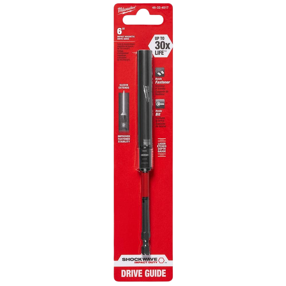 Black and red 6-inch impact drive guide for power tool accessories in woodworking and home improvement under $50 collection