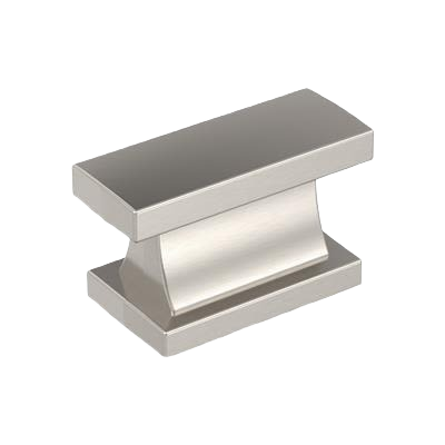 Satin nickel cabinet knob with modern rectangular design for hardware and furniture accessories under $50 collections