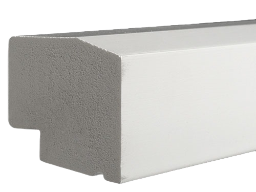 White historic sill moulding with smooth finish for deck boards and lumber building materials in home improvement projects