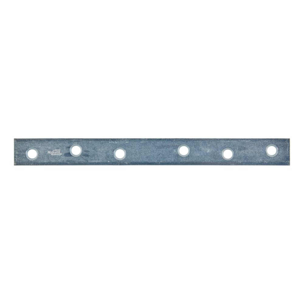 Zinc-plated hot-rolled steel mending plate with six holes for reinforcing panels in home improvement projects under $50