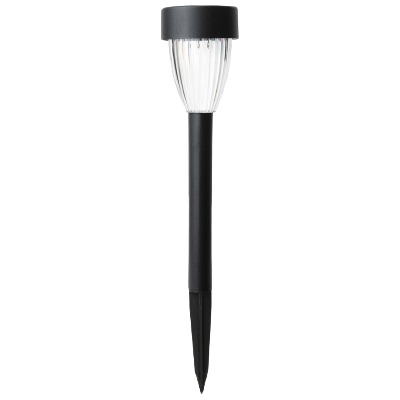 Black metal and plastic outdoor solar stake light for landscape and path lighting in lawn and garden collections
