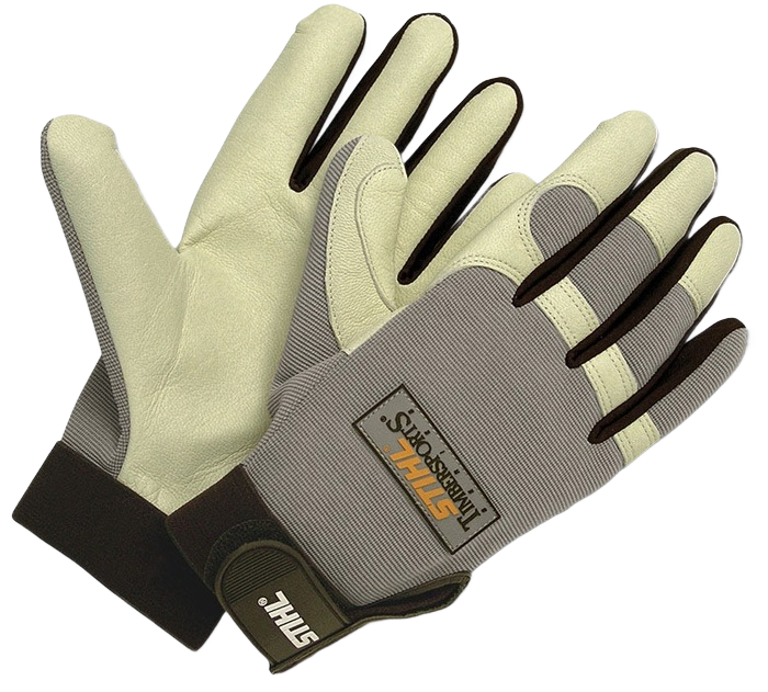 Large protective gloves with premium goat skin leather palms and reinforced fabric back for safety and outdoor tasks collections