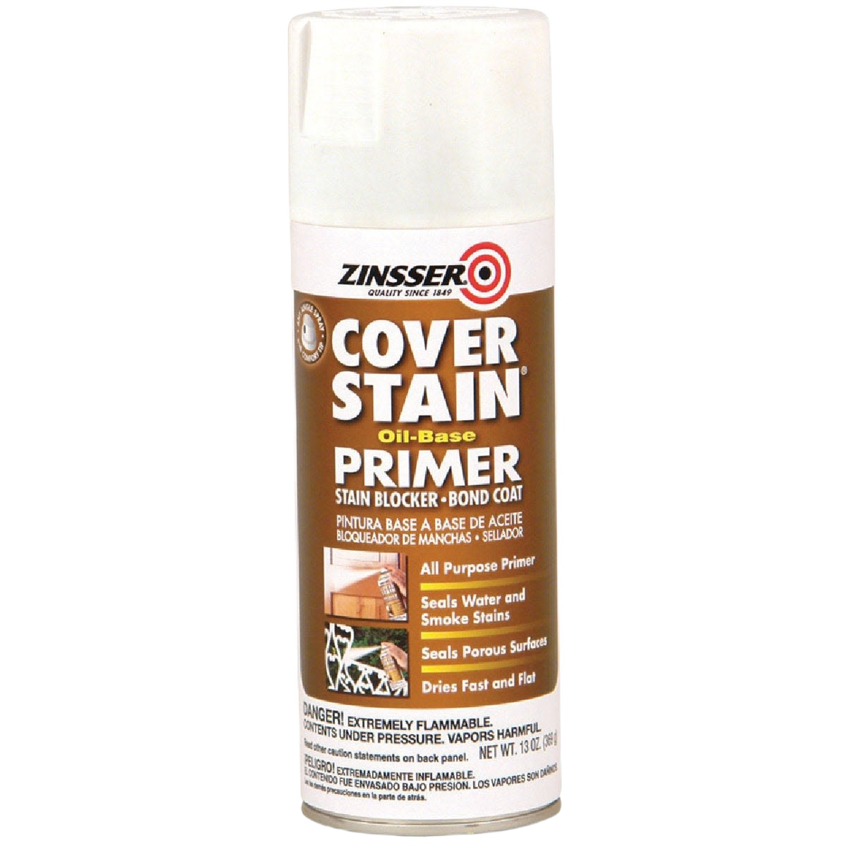 Zinsser oil-based primer spray for sealing porous surfaces and stain blocking in primer and paint supplies under $50