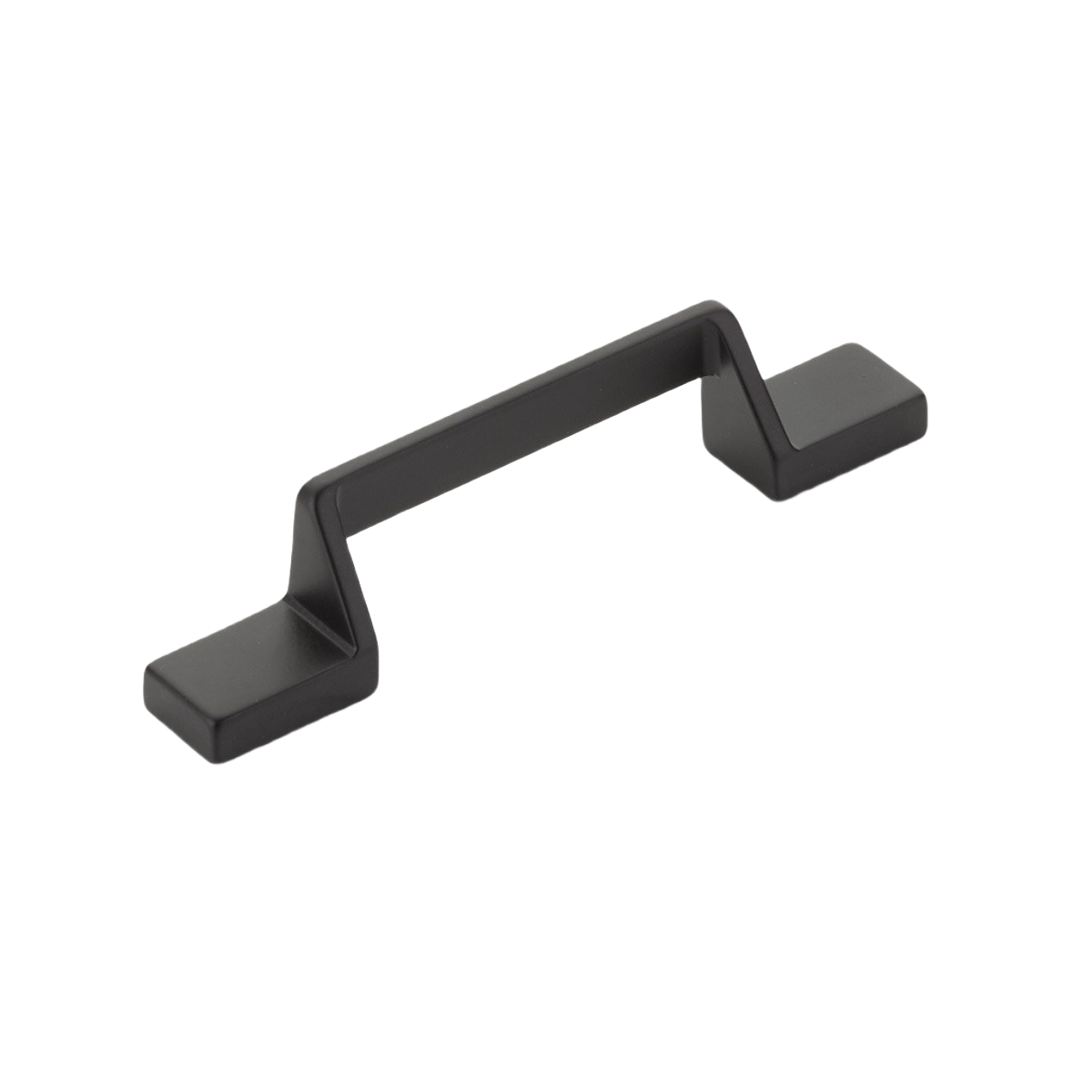 Matte black cabinet pull with modern angular design in Hardware and Furniture Accessories collections under $50