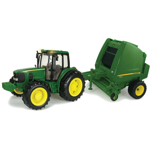 Green 1/16 scale tractor with baler model from Vehicles & Remote Controlled Toys and Toys & Games collections under $100