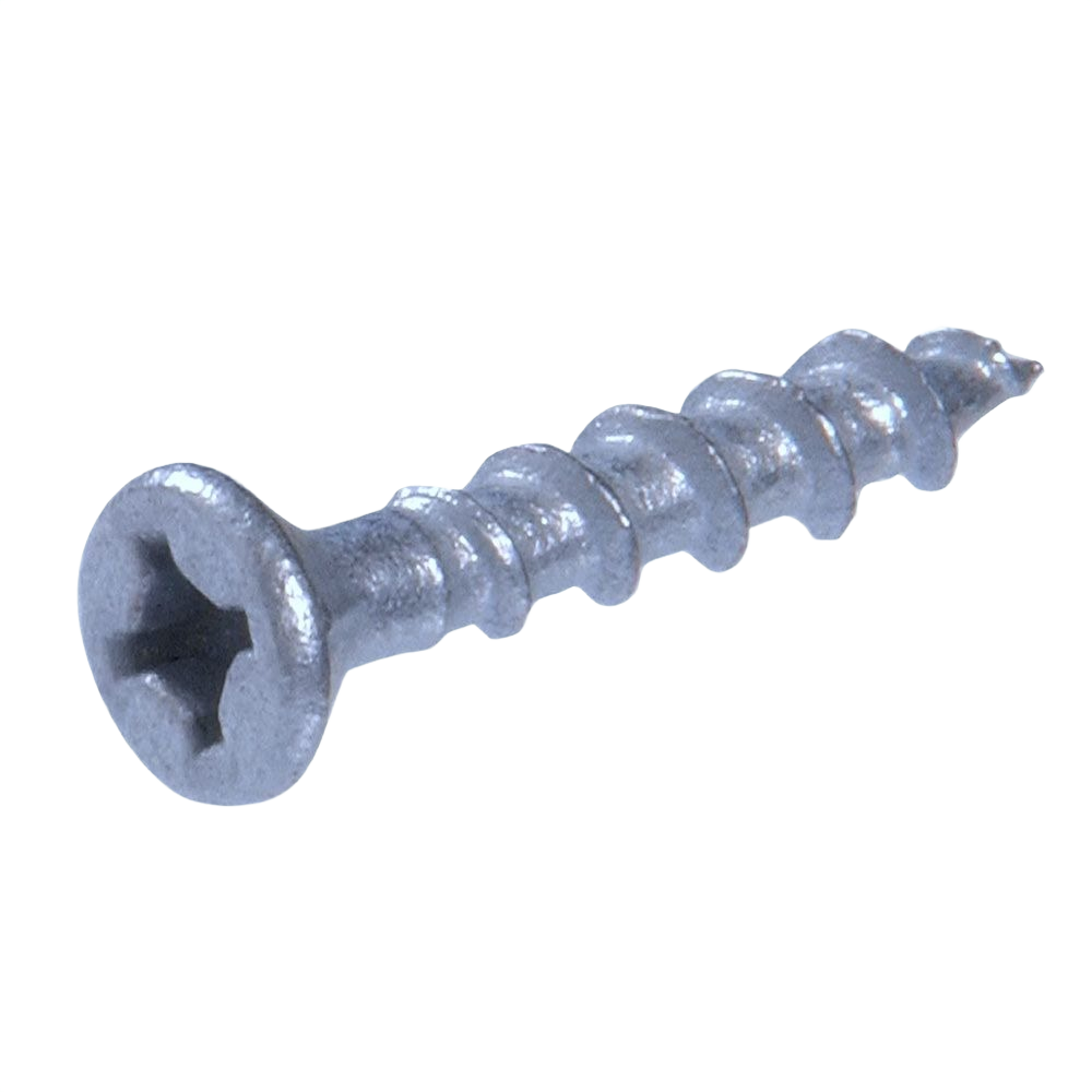 Galvanized hex head screw with Phillips drive, durable fastener for lumber and building materials in hardware collections