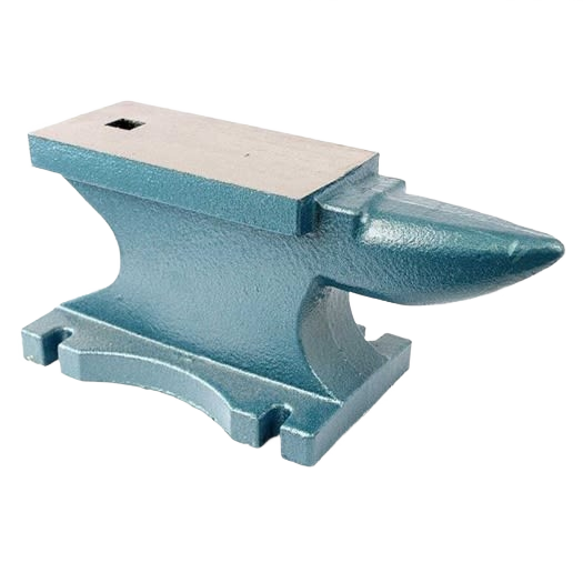 Heavy-duty cast iron anvil with mill finish work surface for woodworking tools and home improvement projects