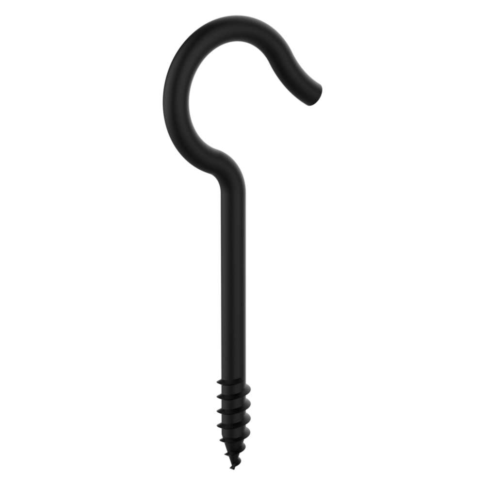 Corrosion-resistant black storm shine ceiling hook with screw end for garage and dorm storage organization under $50