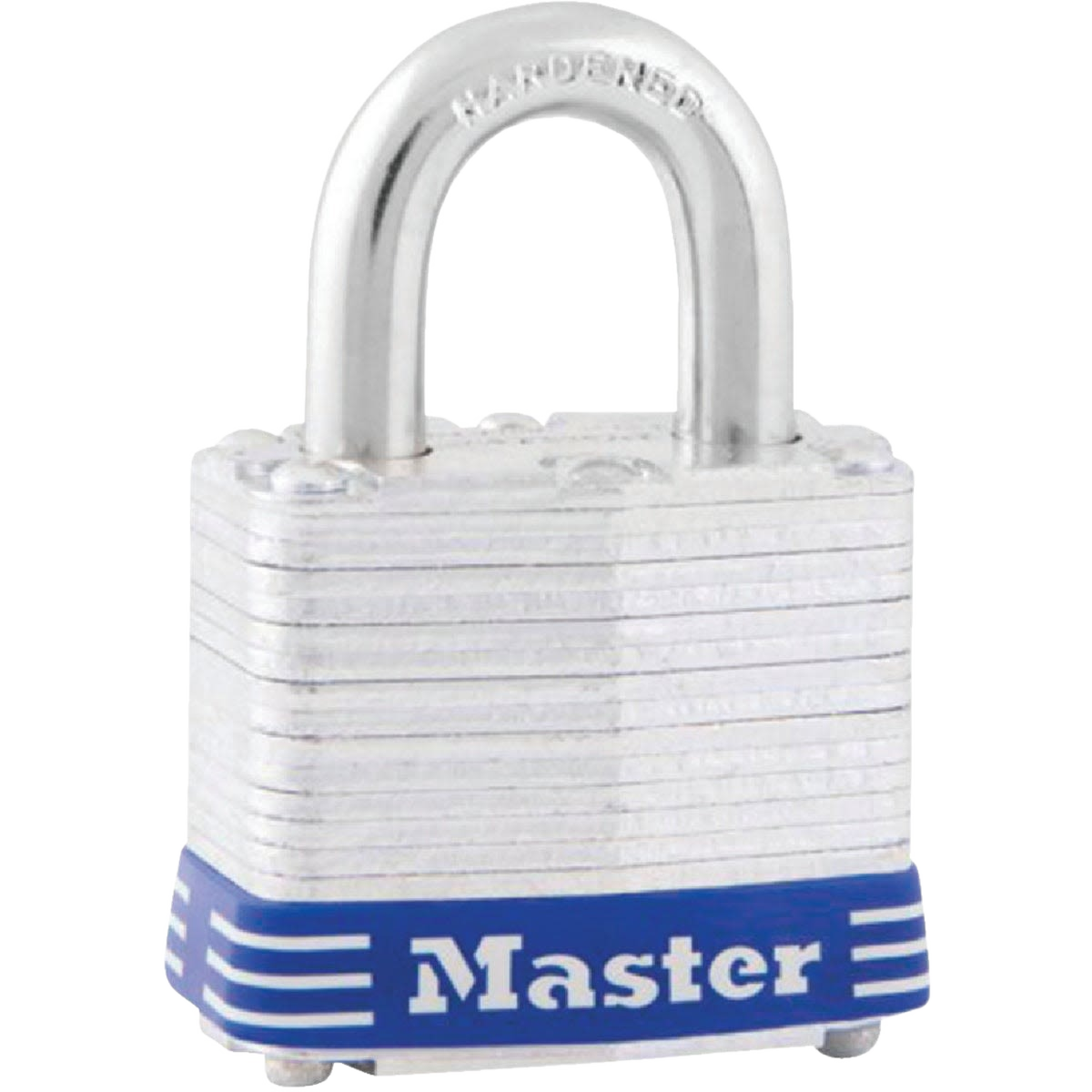Laminated steel padlock with hardened shackle and blue base, ideal for hardware and home improvement projects under $50 collections