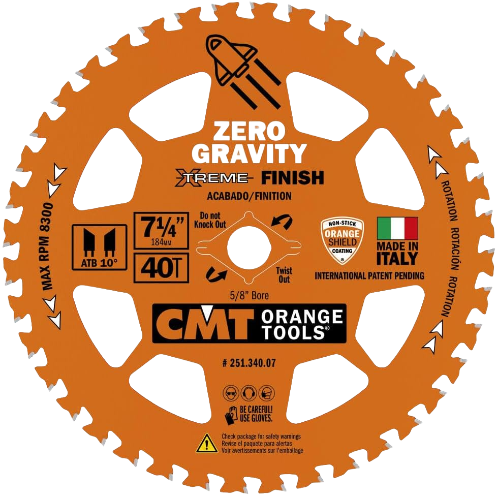 CMT Orange Tools 7-1/4" 40T Zero Gravity Saw Blade, 10-Pack