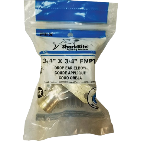 Brass 90-degree drop ear elbow with female threaded connection for plumbing in Pipes & Fittings and Under $50 collections
