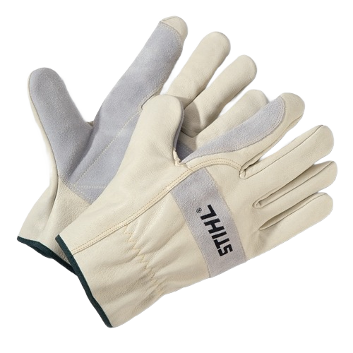 Large durable pigskin leather work gloves with padded palms for gardening, woodworking, and outdoor tool safety under $50