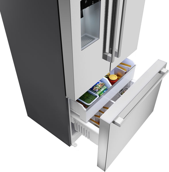 800 Series, French Door Bottom Mount Refrigerator, 36'', Stainless steel (with anti-fingerprint), Total No Frost