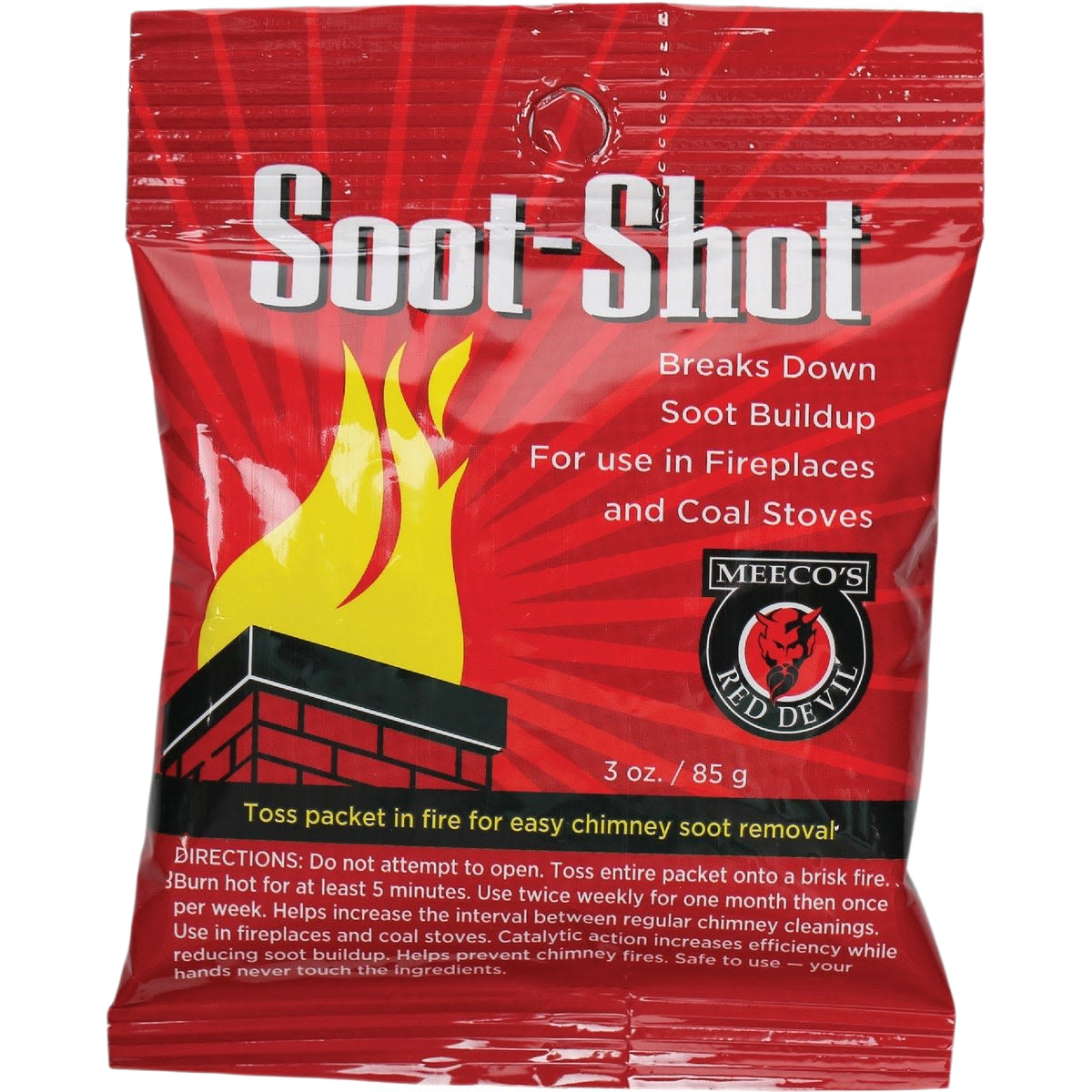 Red packet of chimney soot remover for fireplaces and stoves in Plumbing Parts & Repair under $50 collection