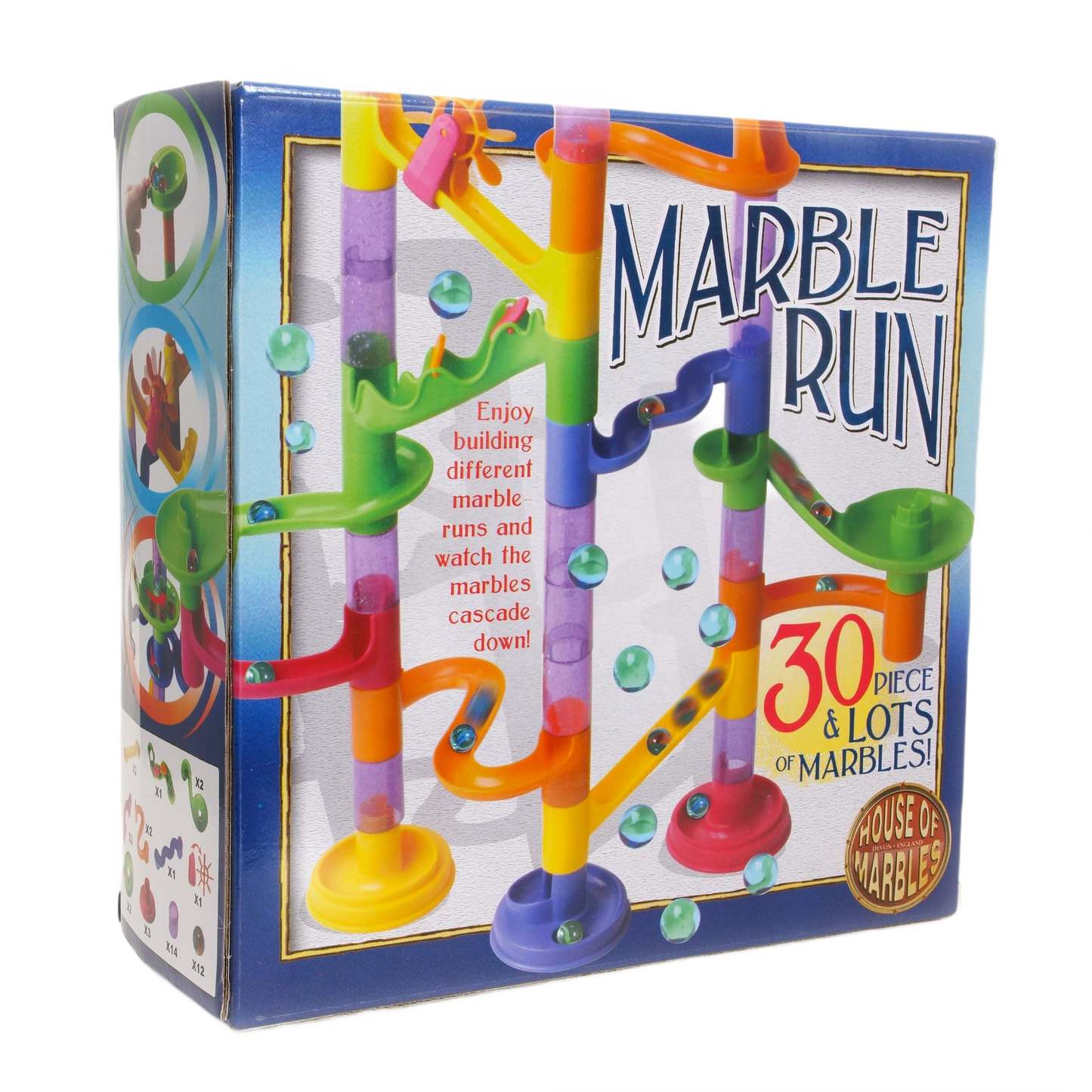 30-piece colorful marble run set with vibrant twisting tracks and marbles for creative pretend play in toys collection