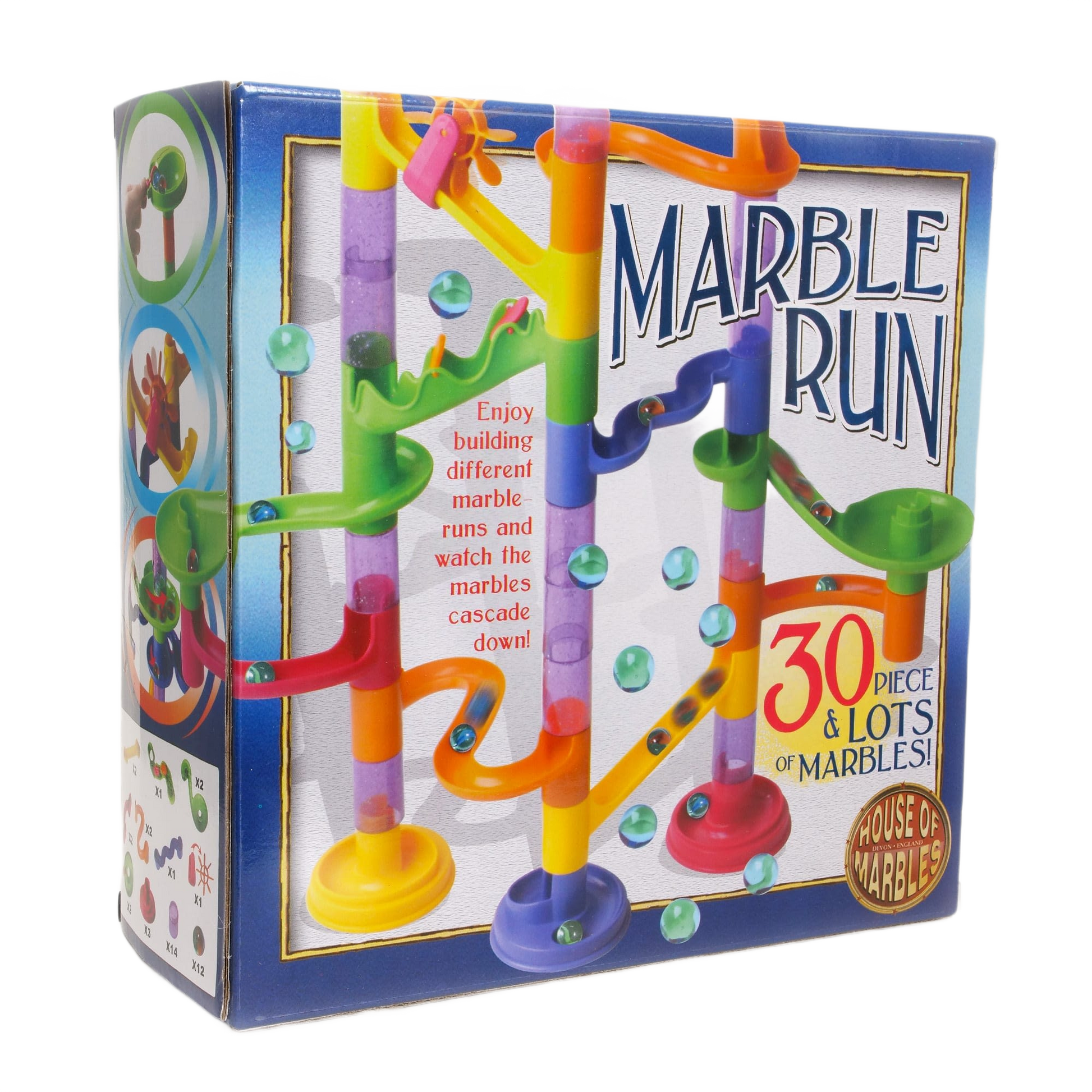 30-piece colorful marble run set with vibrant twisting tracks and marbles for creative pretend play in toys collection