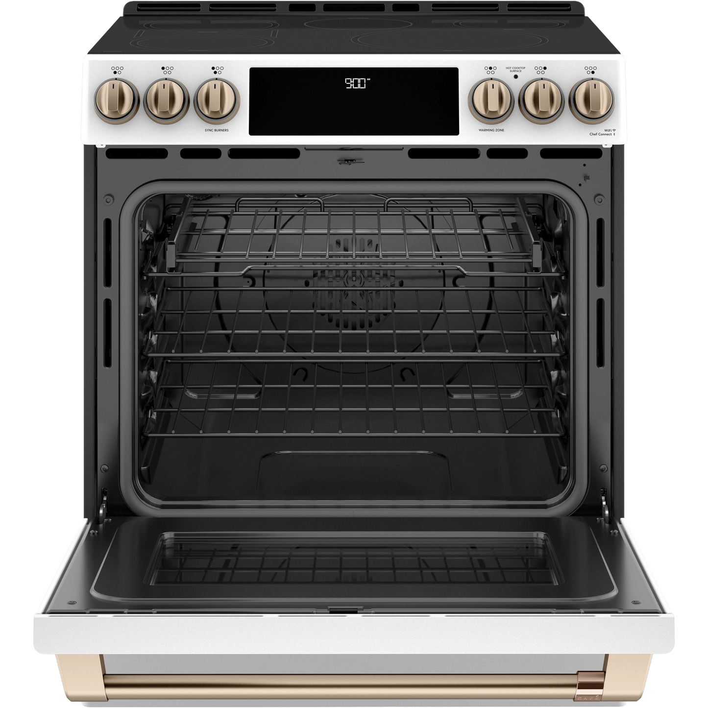 CAFÉ™ 30" Smart Slide-In, Front-Control, Induction and Convection Range with Warming Drawer