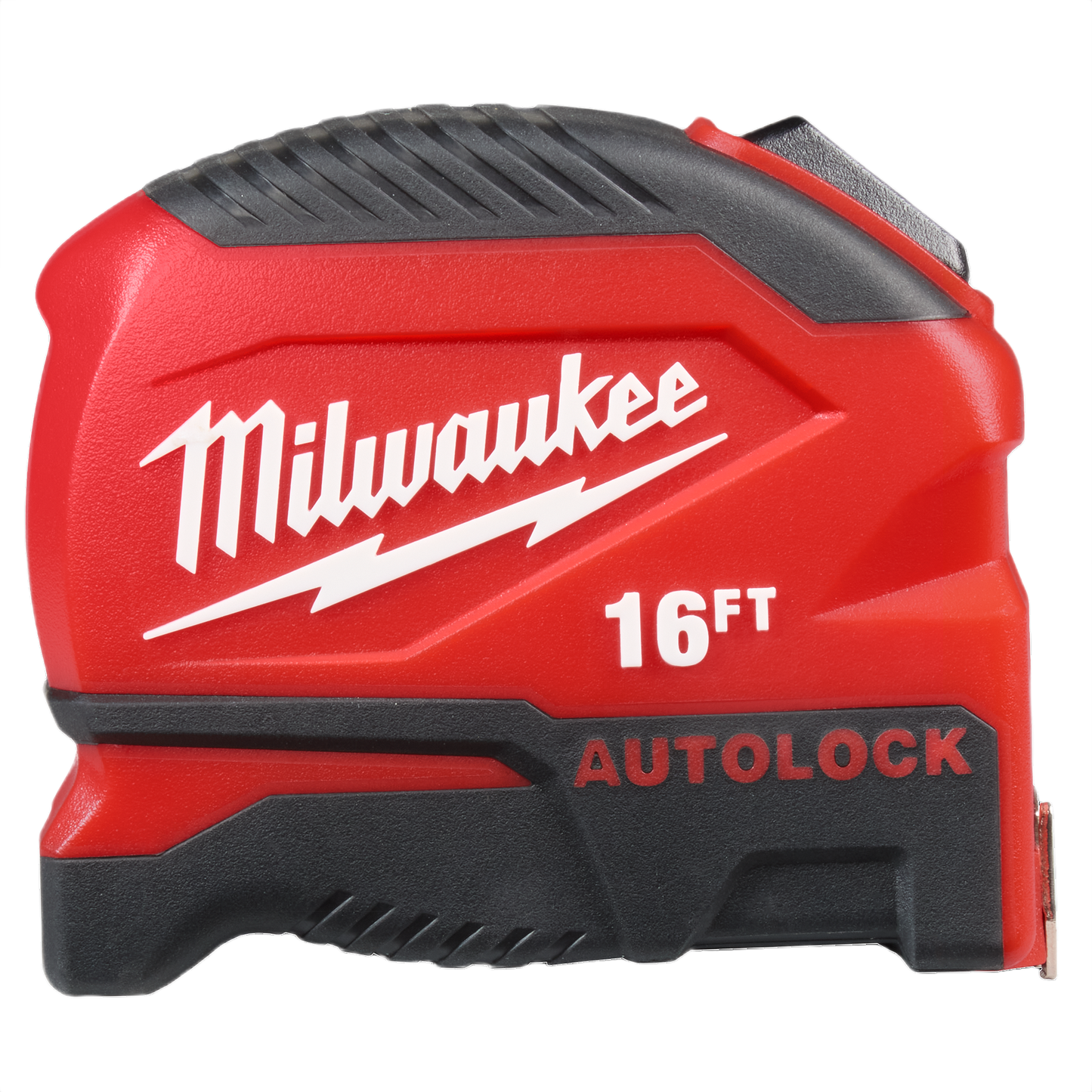 Compact red and black hand tool measuring tape with auto-lock feature for woodworking and home improvement tasks under $50