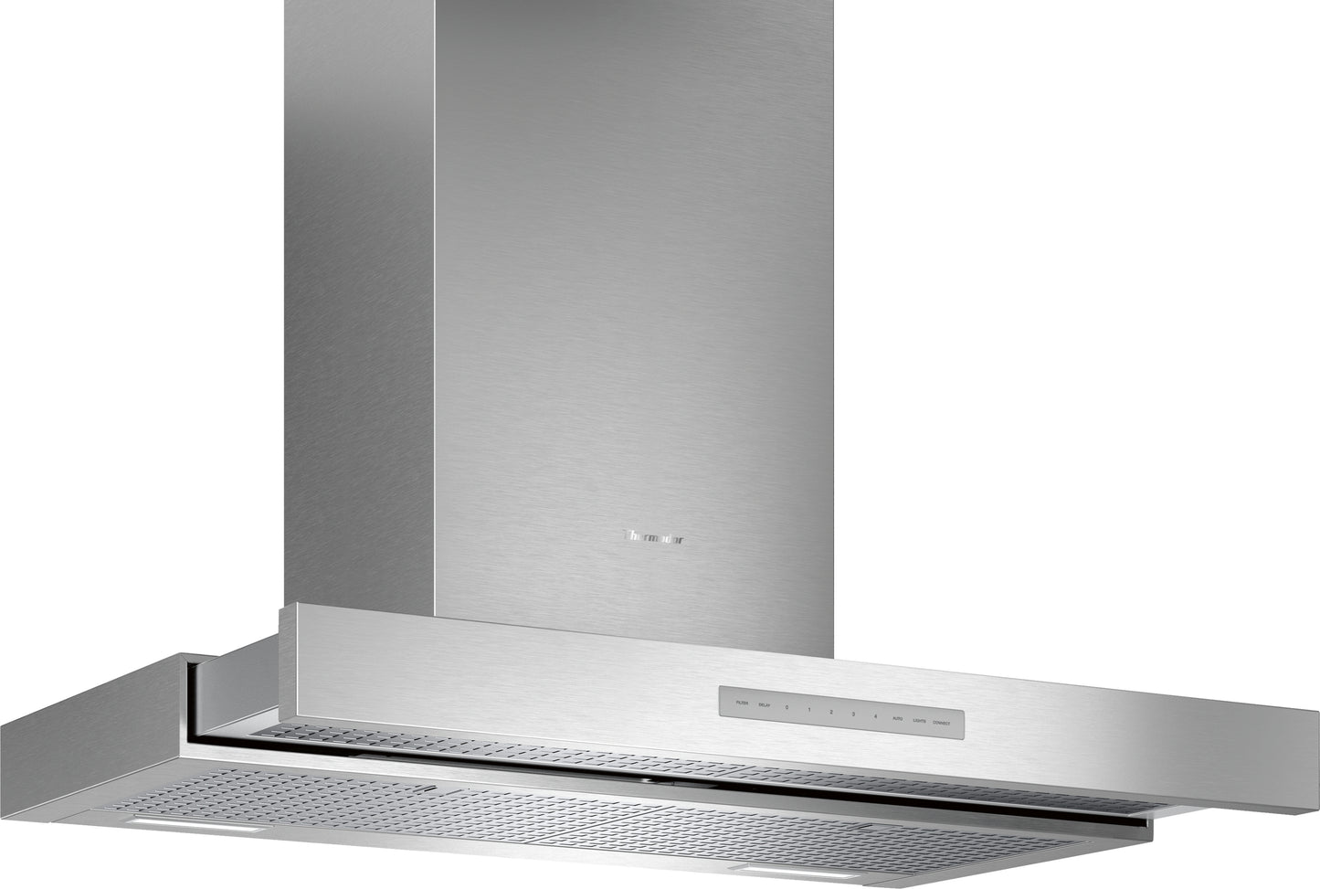 stainless steel wall-mounted range hood with sleek chimney design for kitchen and home improvement