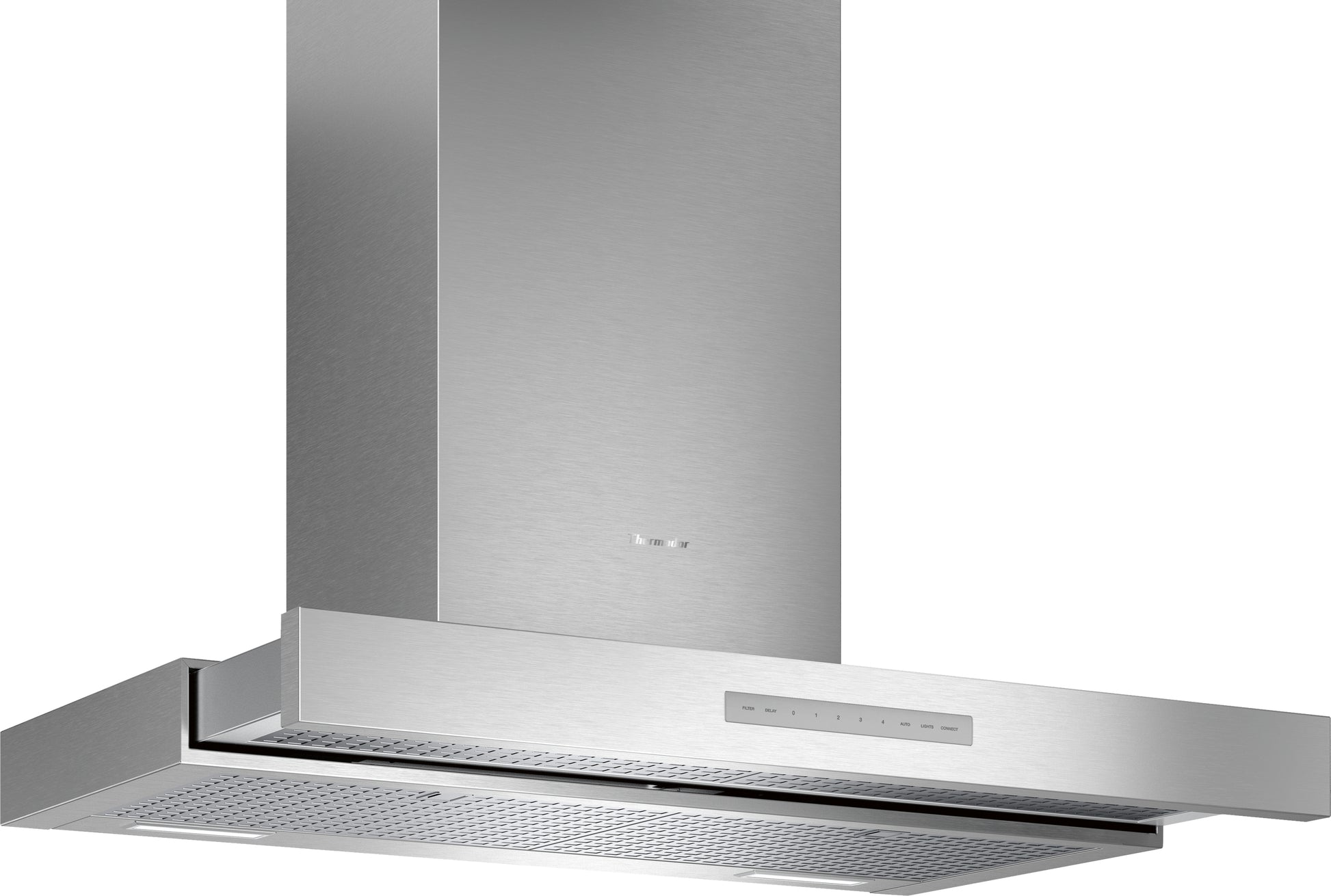 stainless steel wall-mounted range hood with sleek chimney design for kitchen and home improvement