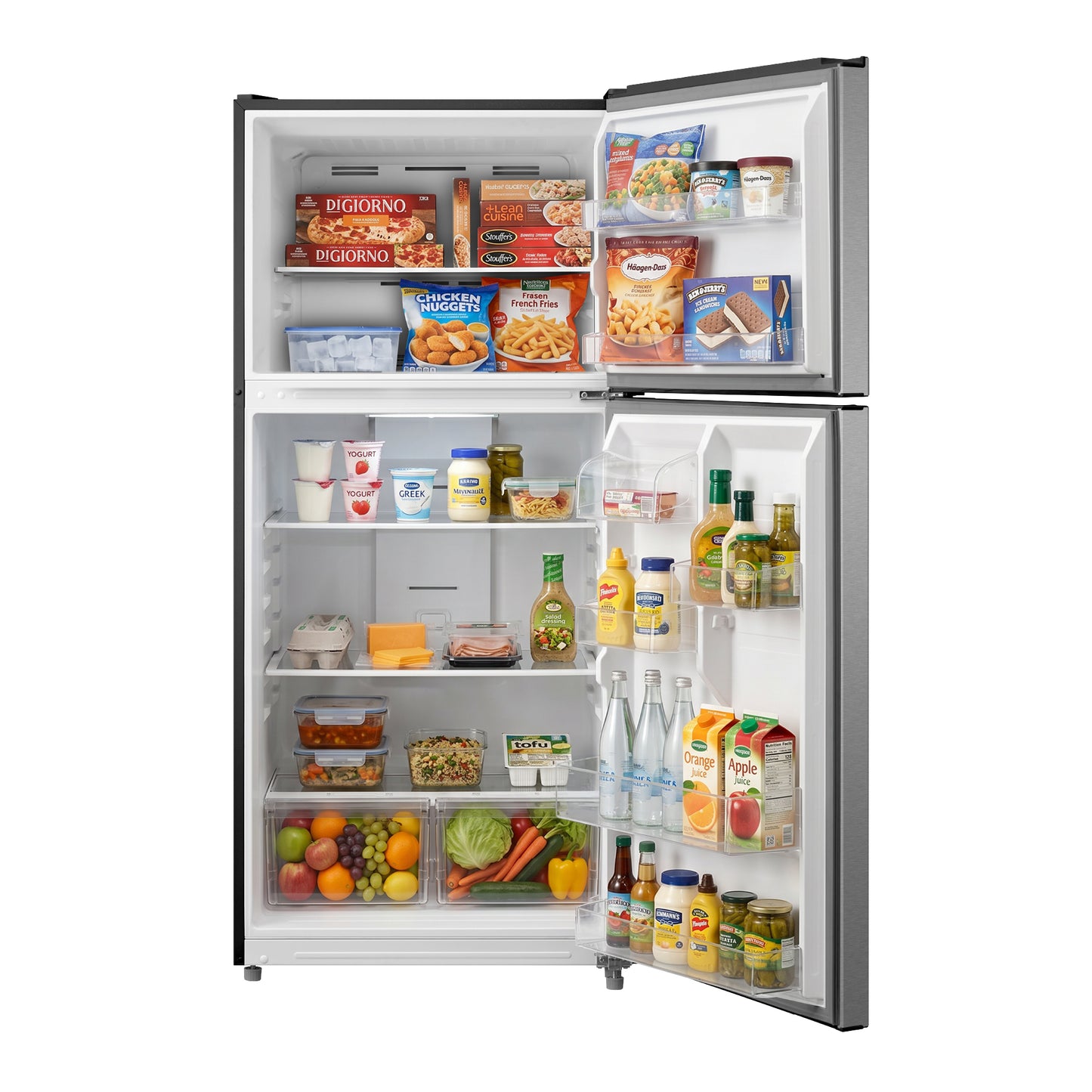Element Electronics 18.1 cu. ft. Top Freezer Refrigerator - Stainless Steel, ENERGY STAR (ERT18CSES)