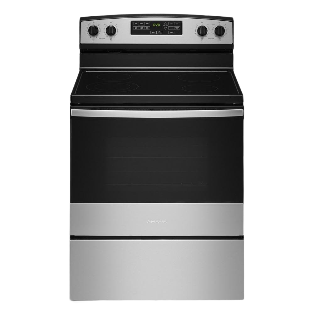 Freestanding 30-inch electric range with smooth cooktop, control knobs, and digital display from Electric Ranges collection