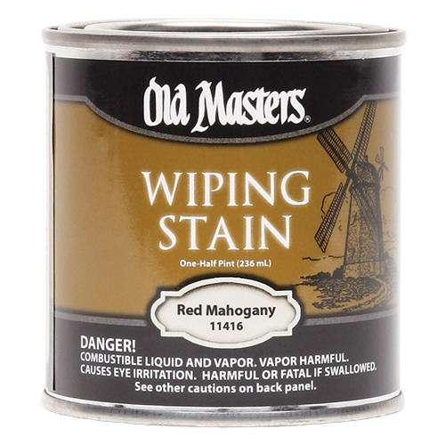 Old Masters red mahogany oil-based wiping stain can for wood finishing in stains and sealers collection