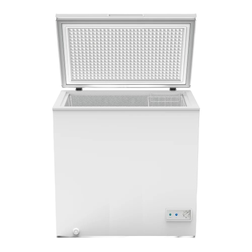 White chest freezer with open lid and interior basket for Freezers & Ice Makers and Appliances collections