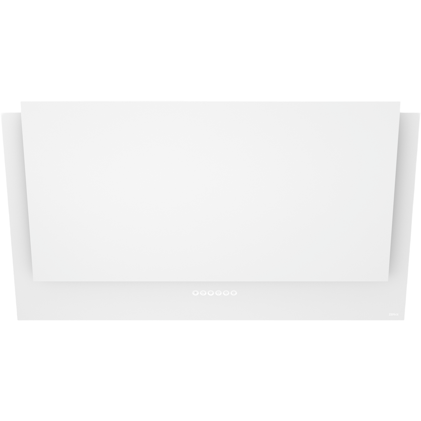 Modern white wall mount range hood with capacitive touch controls and sleek minimalist design for kitchen improvement