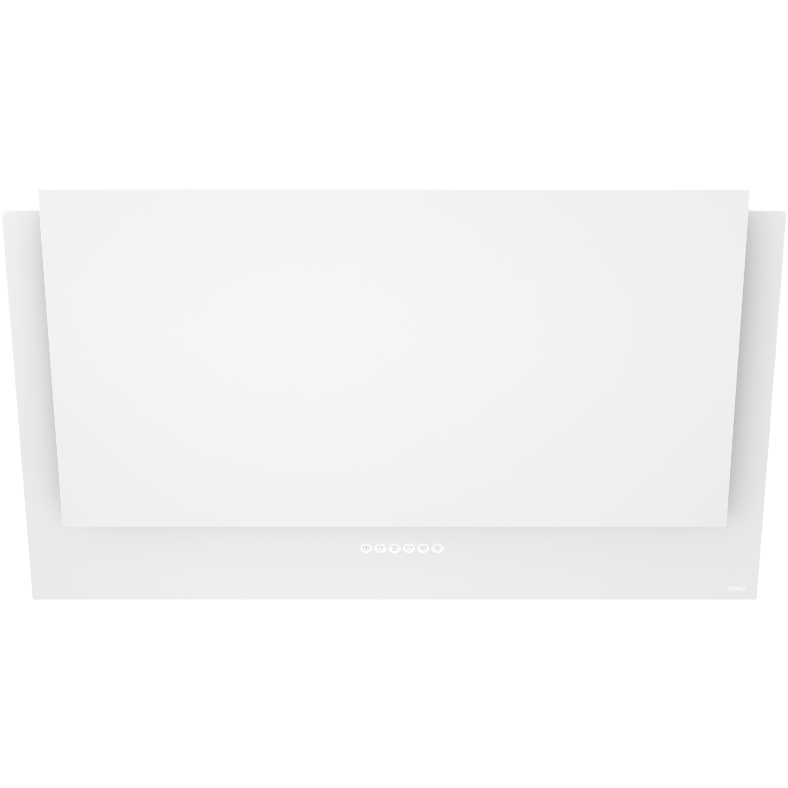 Modern white wall mount range hood with capacitive touch controls and sleek minimalist design for kitchen improvement