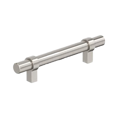 Satin nickel cabinet pull with modern cylindrical design for hardware and furniture accessories under $50 collection