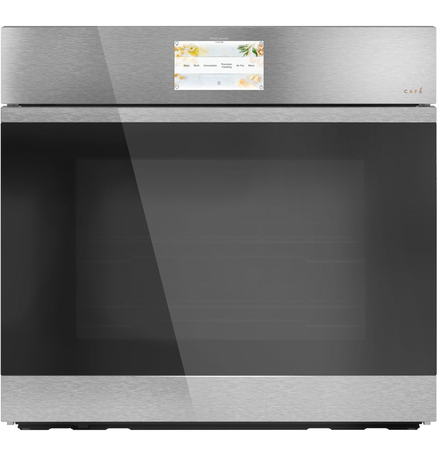 Smart built-in convection single wall oven in platinum glass with digital touchscreen controls from kitchen appliances collection
