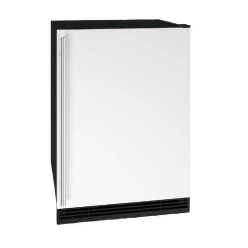 24-inch combo refrigerator and ice maker with reversible white door and sleek handle from appliances collection