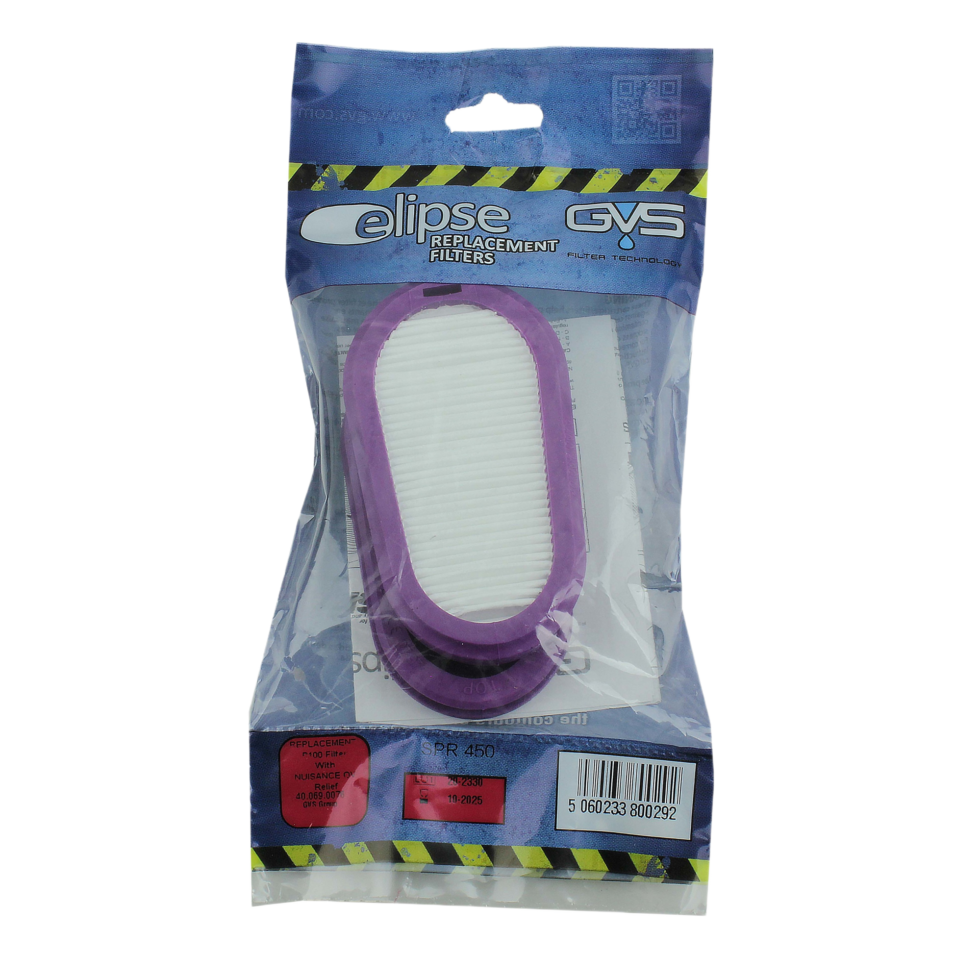 Pack of two GVS Elipse P100 replacement filters with purple frame for safety and respiratory protection under $50 collection