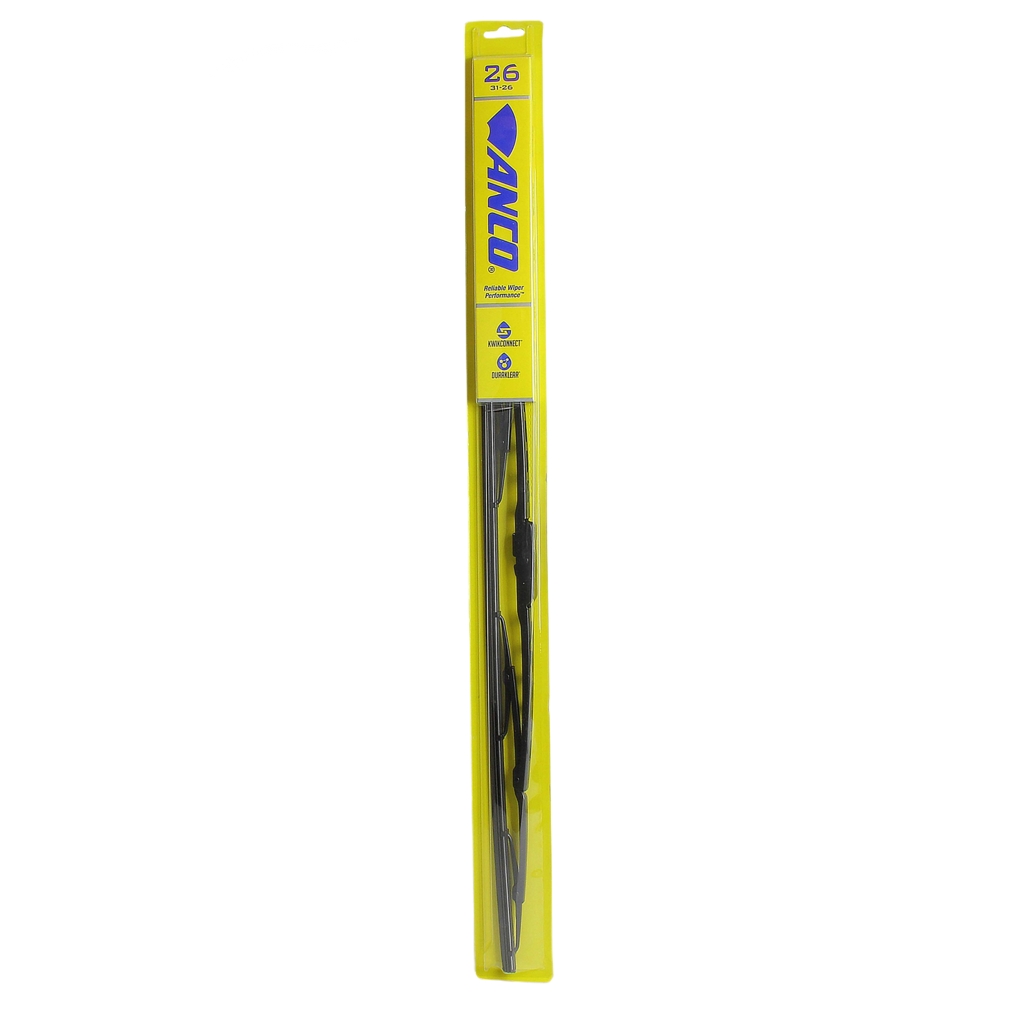 26-inch Anco wiper blade in yellow packaging, designed for reliable vehicle maintenance in home improvement tasks
