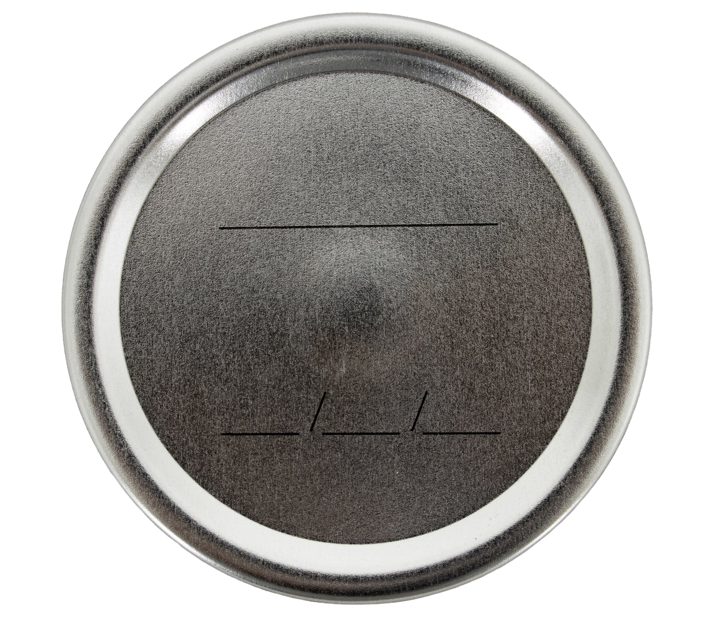 Silver-tone wide-mouth canning jar lid with date marking lines for kitchenware and home preservation tools under $25 collection