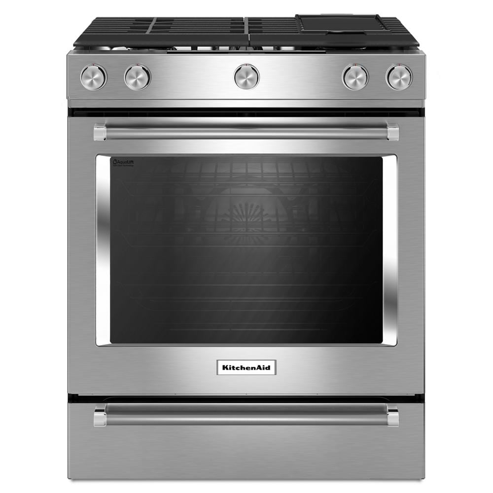 30-Inch 5-Burner Dual Fuel Convection Slide-In Range with Baking Drawer