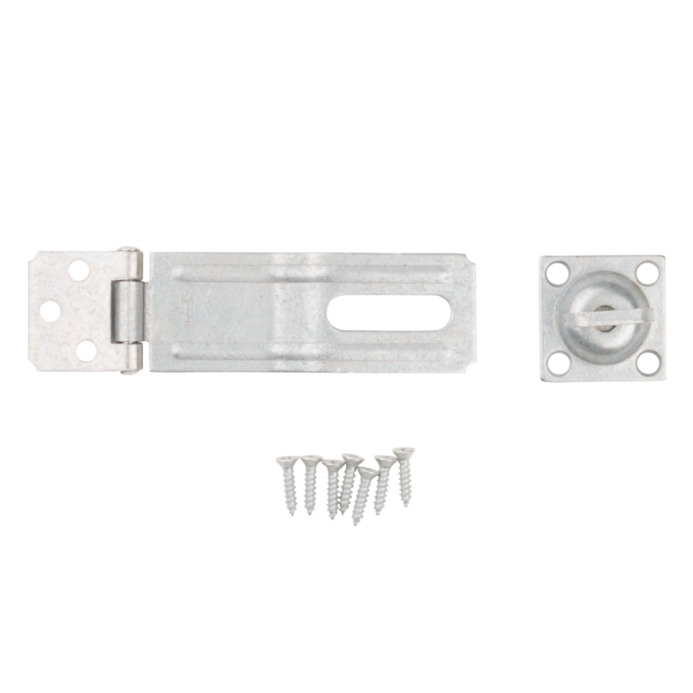 Galvanized swivel hasp with concealed screws and mounting plate for secure door and gate hardware under $50 in home improvement
