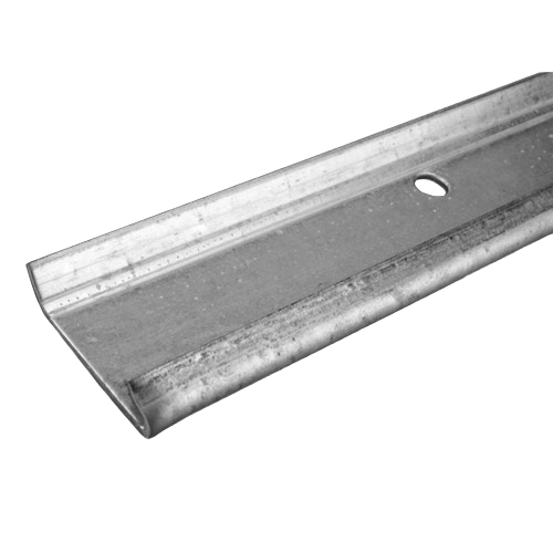 Galvanized steel 40-inch hang rail with mounting hole for door hardware and home improvement projects