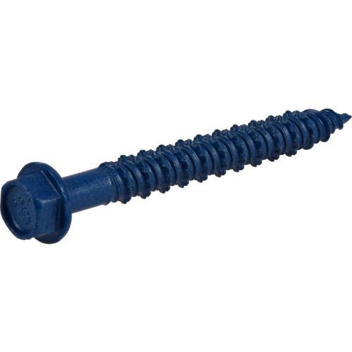 Blue hex washer-head concrete screw anchor for secure fastening in hardware and fasteners collections under $100