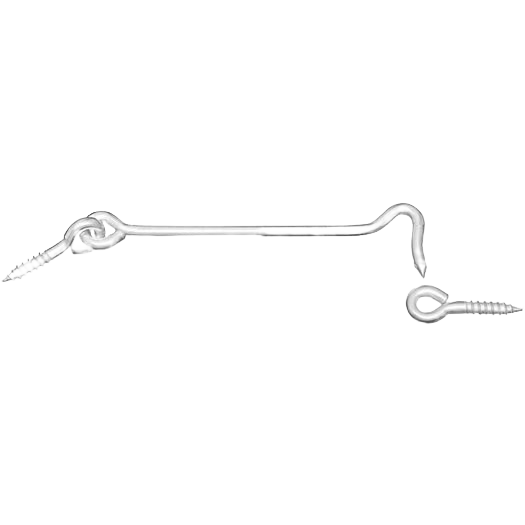 Steel hook and eye bolt with threaded screw ends for secure fastening in home improvement projects
