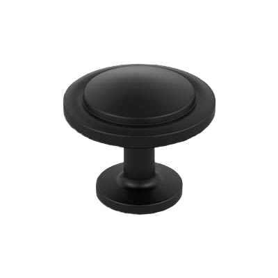 Matte black cabinet knob with sleek loop design, part of hardware and furniture accessories under $50 collection.