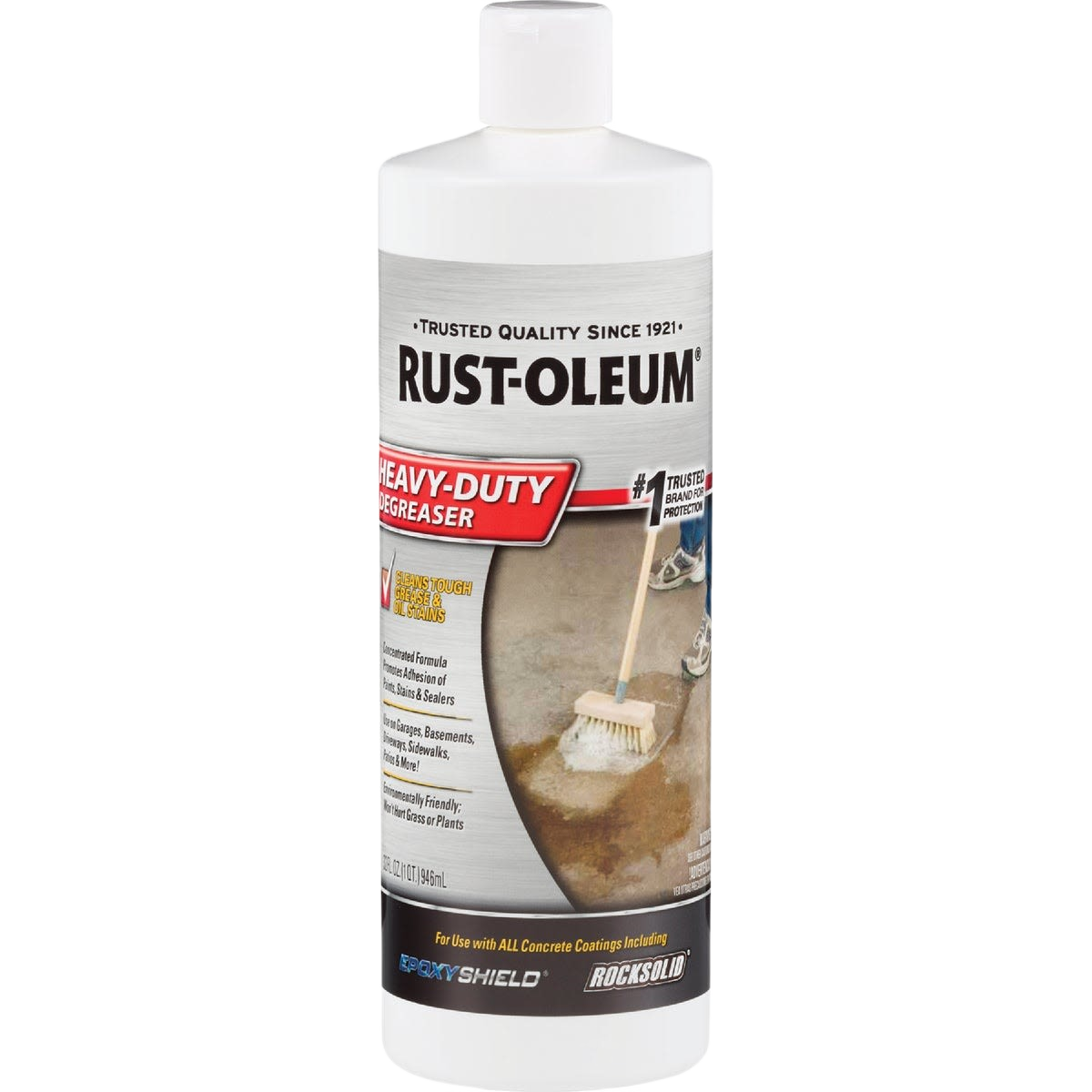 White 32 oz bottle of Rust-Oleum heavy-duty concrete degreaser for home improvement under $50 Paint & Supplies collections