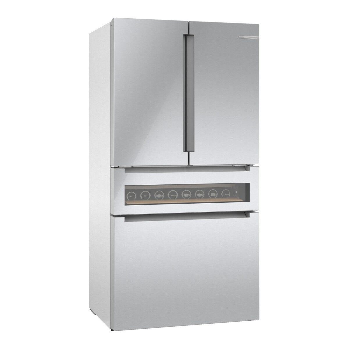800 Series, French Door Bottom Mount Refrigerator, Glass door, 36_IN, Brushed steel