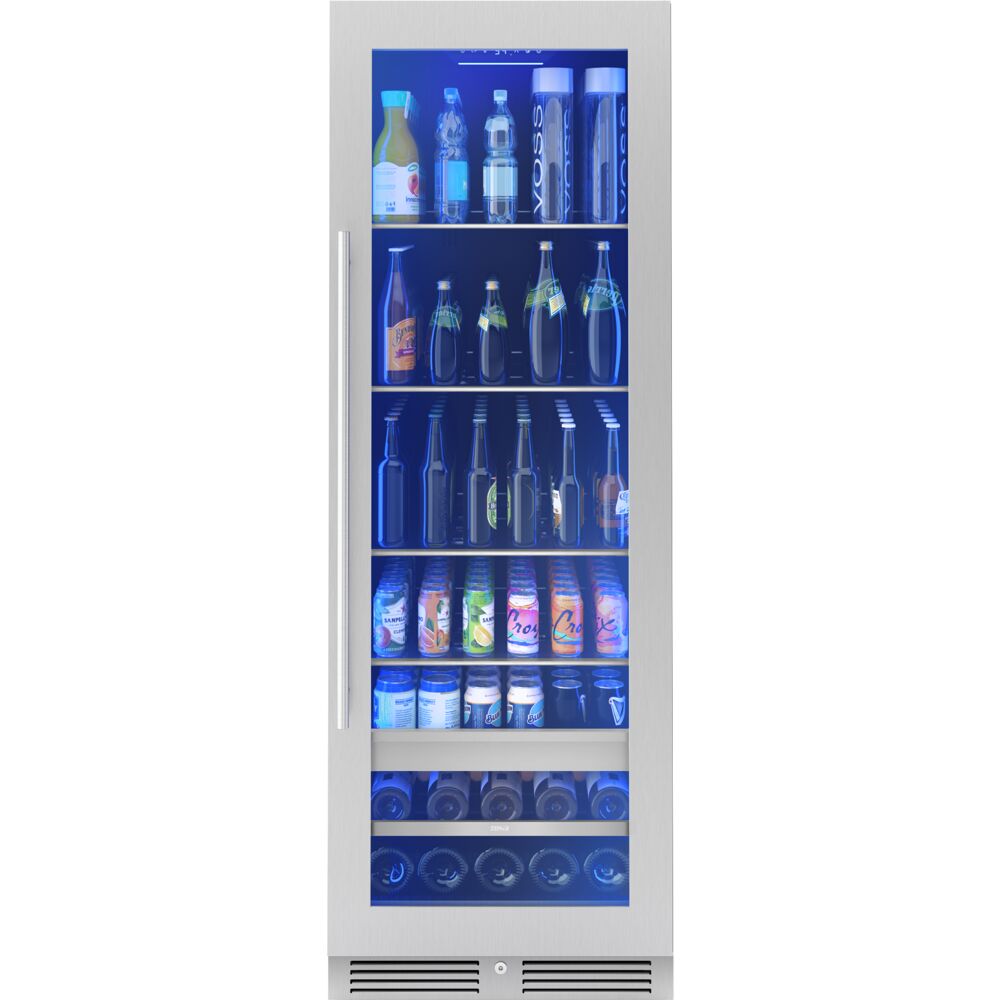 Beverage, 24" full size, ss + glass, reversible, 1 zone