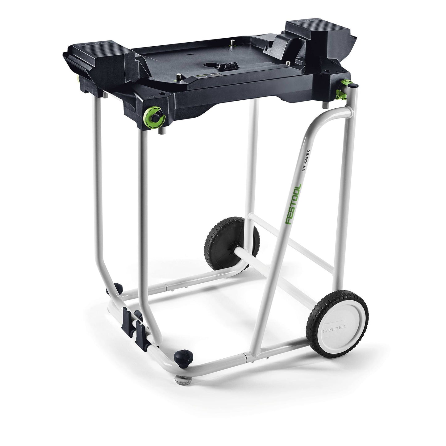 Portable underframe with wheels and ergonomic height for supporting Kapex saws in tool accessories collections