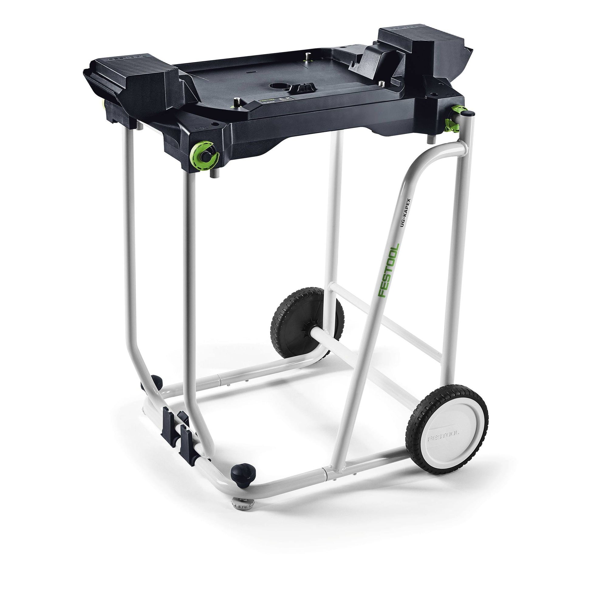 Portable underframe with wheels and ergonomic height for supporting Kapex saws in tool accessories collections