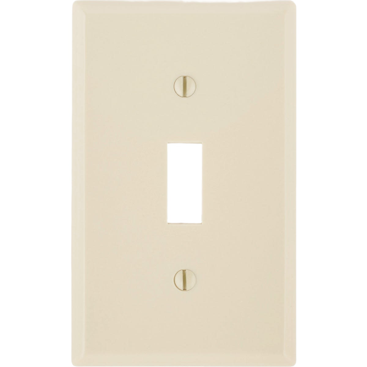Ivory smooth plastic 1-gang toggle switch wall plate for electrical and home improvement projects