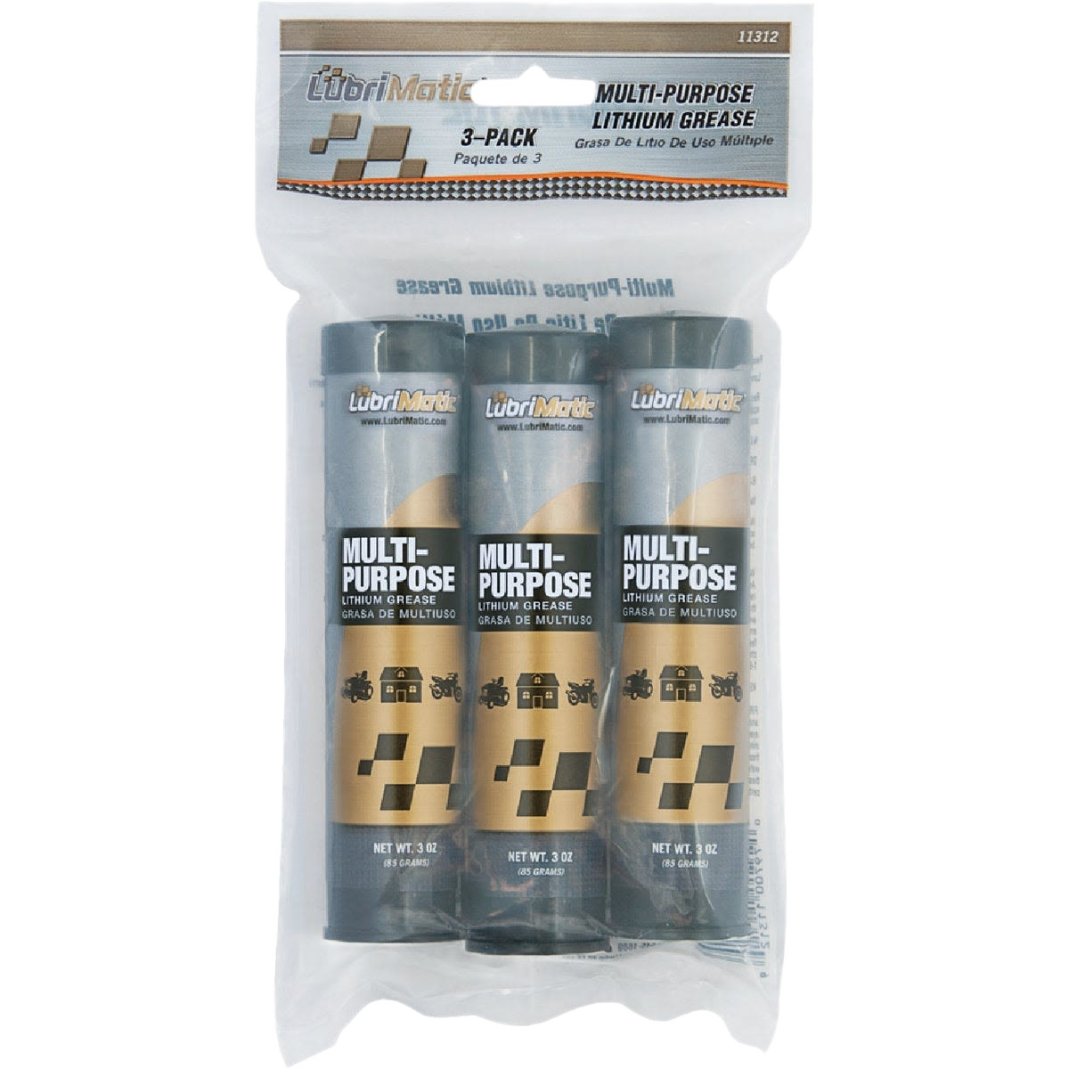 Three-pack of multi-purpose lithium grease tubes for automotive and home improvement lubricant supplies under $50