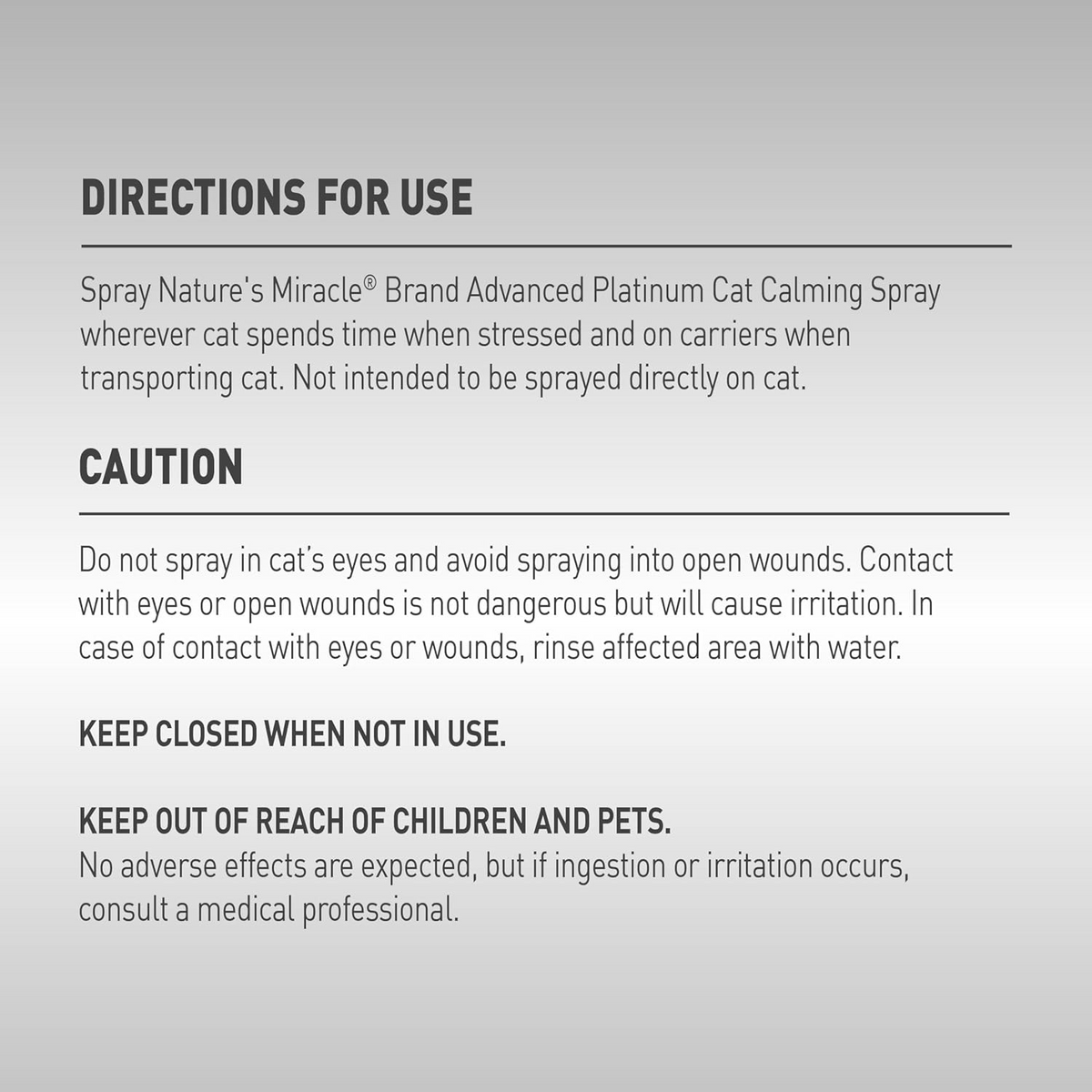 Nature's Miracle Cat Calming Spray, Stress-Reducing Formula, 8 oz